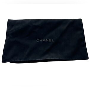 CHANEL Black Dust Bag Velvet Envelope Flap Soft Bag